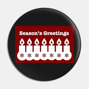 Season’s Greetings, Merry Christmas Pin