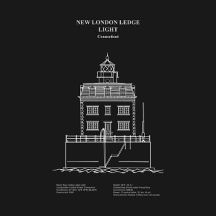 New London Ledge Light Lighthouse - Connecticut - ADpng T-Shirt