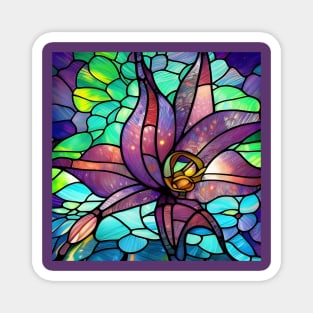 Stained Glass Lily Magnet