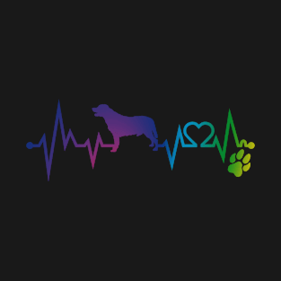 Labrador Retriever Colorful Heartbeat, Heart & Dog Paw T-Shirt