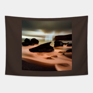 Victorian Coastal landscape Beach Rainstorm Photo Tapestry