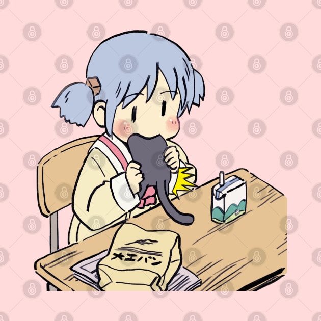 I draw that scene of mio eating sakamoto for lunch / funny nichijou face meme by mudwizard