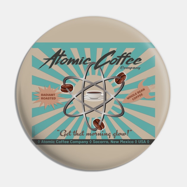 Atomic Coffee Co. Pin by SunGraphicsLab