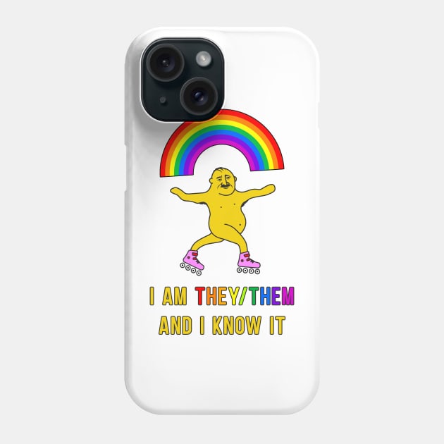 Genderfluid design for non-binary people personal pronouns They Them (They/Them) Phone Case by strangelyhandsome