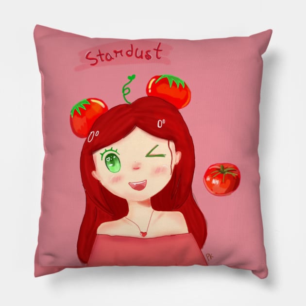 Stardust Tomato girl🍅 Pillow by Misti