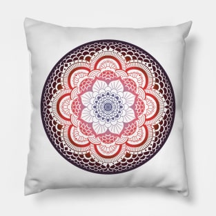 Purple and red mandala Pillow