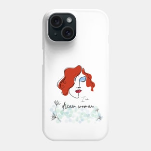 portrait of woman with red hair Phone Case