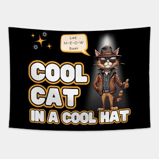 Cool Cat In A Cool Hat Tapestry