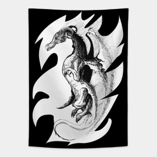 Dragon drawing - ink  - fantasy inspired designs Tapestry