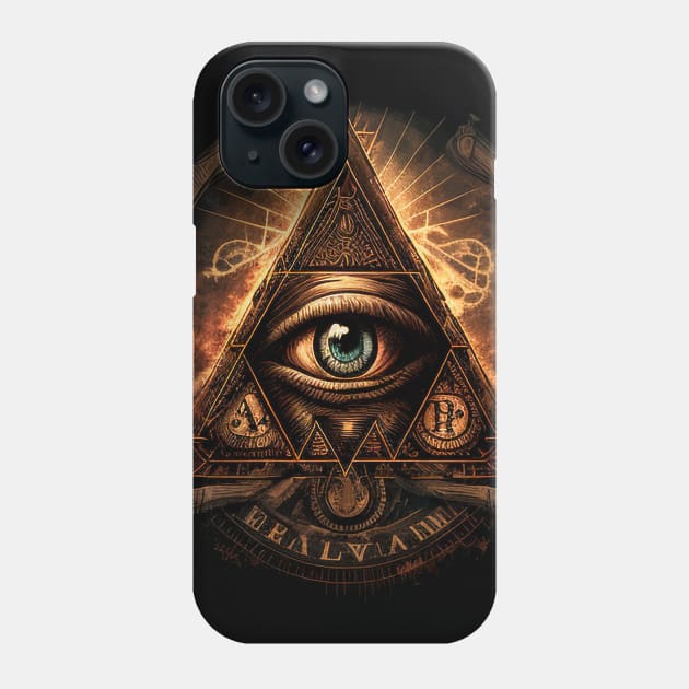 illuminati-inspired, eye Phone Case by Buff Geeks Art