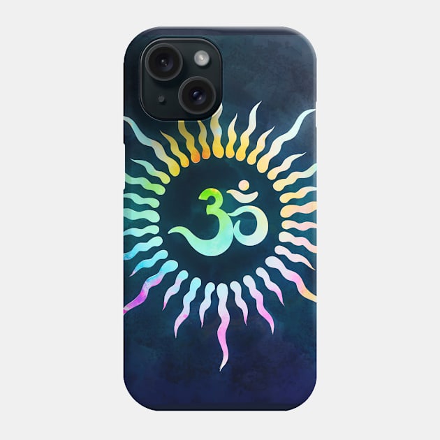 Blue Om rays Phone Case by MCAshe spiritual art 