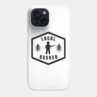 Local Busker Guitarist Silhouette Light Theme Phone Case