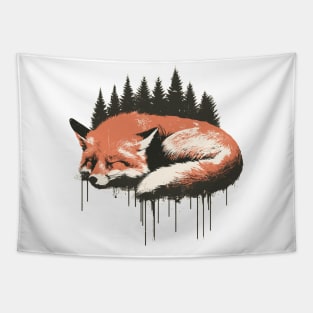 Vintage Sleeping Fox Tapestry