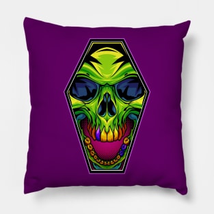 Coffin Skull Pillow