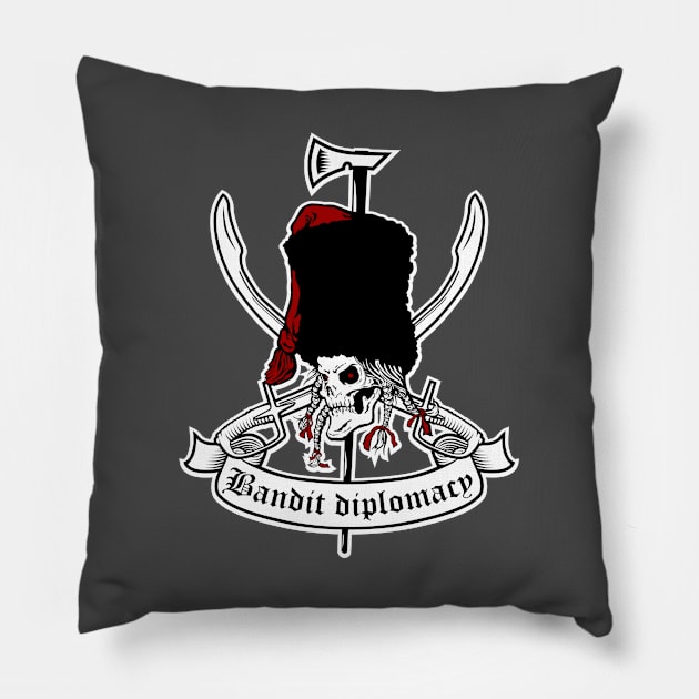 BANDIT DIPLOMACY Pillow by GRIM GENT