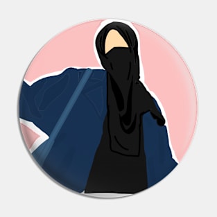 Peace; Muslim Lady portrait Pin