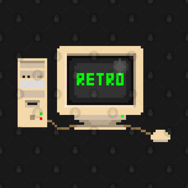 8 bit Retro Computer Gamer by Arcade Tees