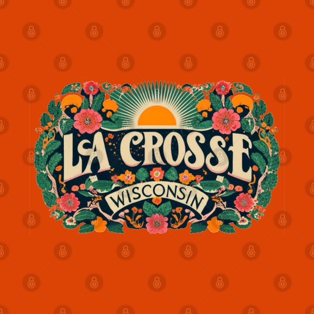 La Crosse Wisconsin Vintage Rosemaling Type Design by BlueLine Design