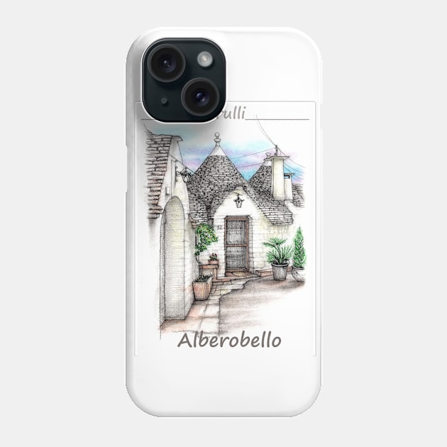 Trulli - Alberobello, Puglia Phone Case by manisketcher