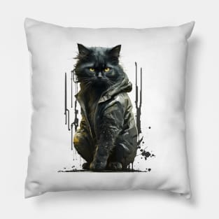 Black Street Cat Gifts Pillow