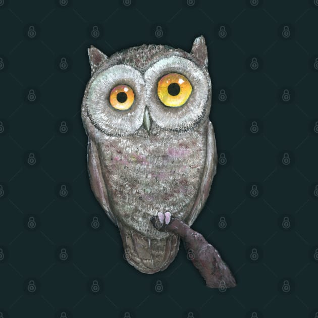 An oil painting of a funny owl by Bwiselizzy