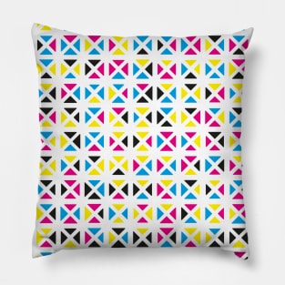 Rounded Triangle Pattern (CMYK) Pillow