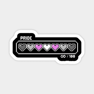 Demigirl Pride Videogame Life Bar Hearts Magnet