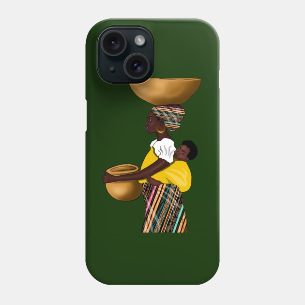 African Woman with Child, Mama Africa Phone Case by alzo