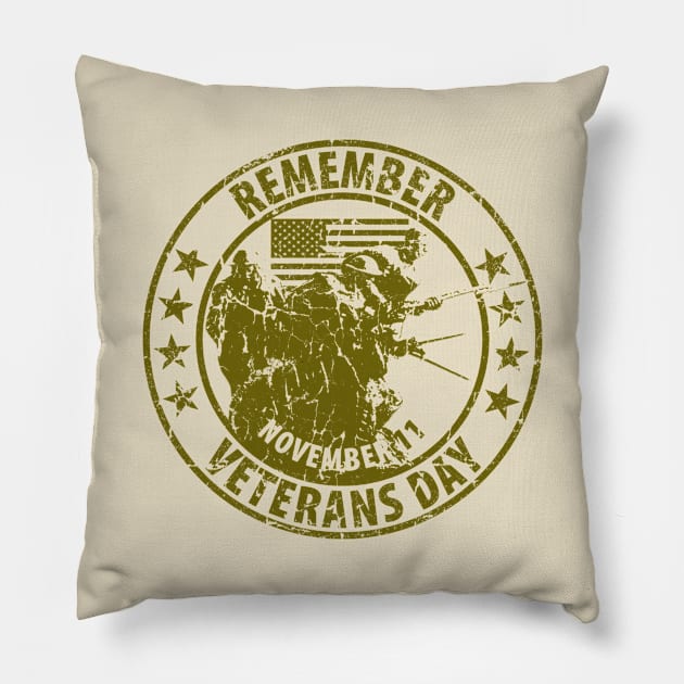 Remember Veterans Day Pillow by cartogram