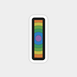 Retro Rainbow 'I' Sticker Magnet