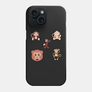 Monkeys 5 pk Stickers Collection Phone Case