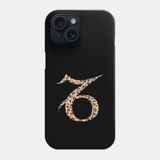 Capricorn Zodiac Horoscope Symbol in Leopard Print Phone Case