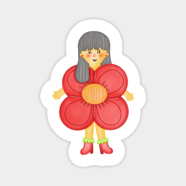 Little flower princess Magnet by Onanong art design shop.