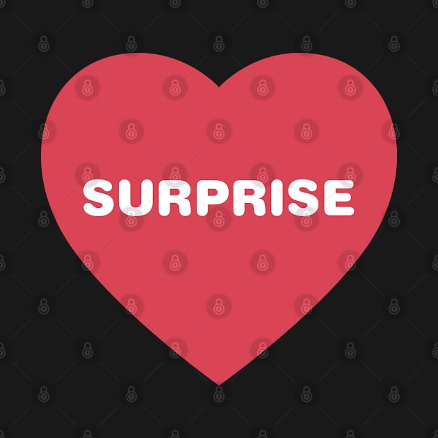 Surprise Red Heart in Bold Font by modeoftravel