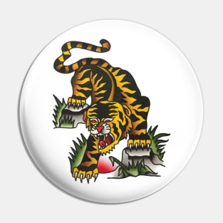 Crawling Tiger Tattoo Design Pin