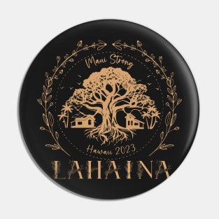 Golden Maui Strong, Lahaina Strong Banyan Tree, Maui Fire Relief Hawaii Shoreline, Fire Victim Fundraiser Gold Pin