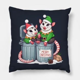 Opossum Christmas Pillow