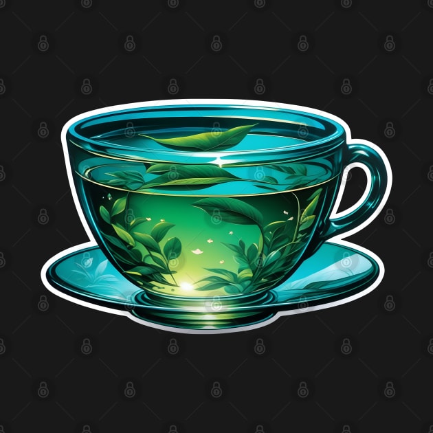 Green tea cup by Spaceboyishere