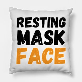 Resting Mask Face  funny mask Funny Mask funny heart Pillow