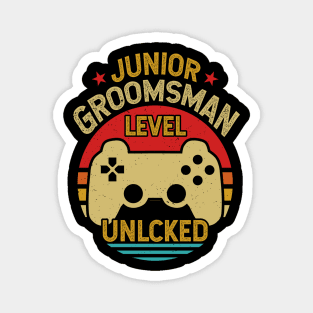 Retro Vintage Junior Groomsman Gaming Video Gamer Gift Magnet