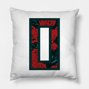 Modern Rose Floral Initial Name Alphabet - Letter O Pillow