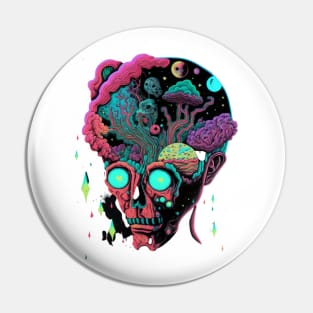 Trippy Skull Pin