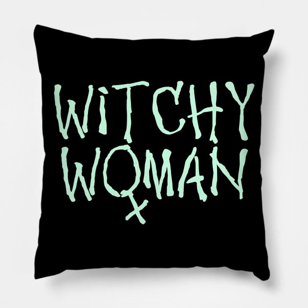 Wiccan Occult Witchcraft Witchy Woman Pillow by Tshirt Samurai