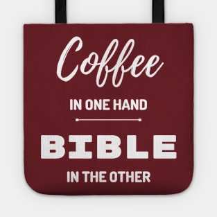 Coffee and Bible in Hand Tote