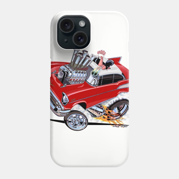 REVVIN 57 Chevy Red Phone Case by vincecrain