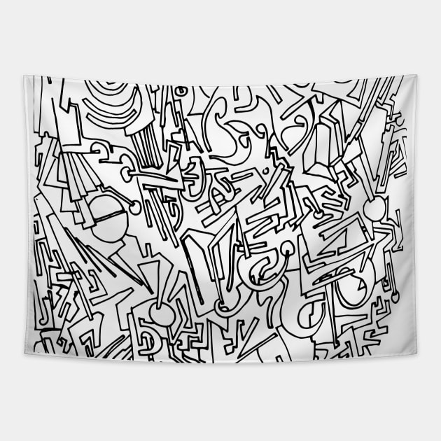 Abstract Ink Drawing #10 Tapestry by MrBenny