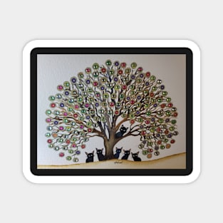 Panama Whimsical Tree Cats Magnet