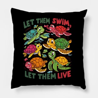 Kids Save Turtles Save Our Ocean Pillow