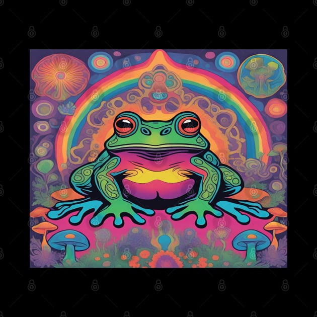 Psychedelic Toad Trippy Frog by drumweaver