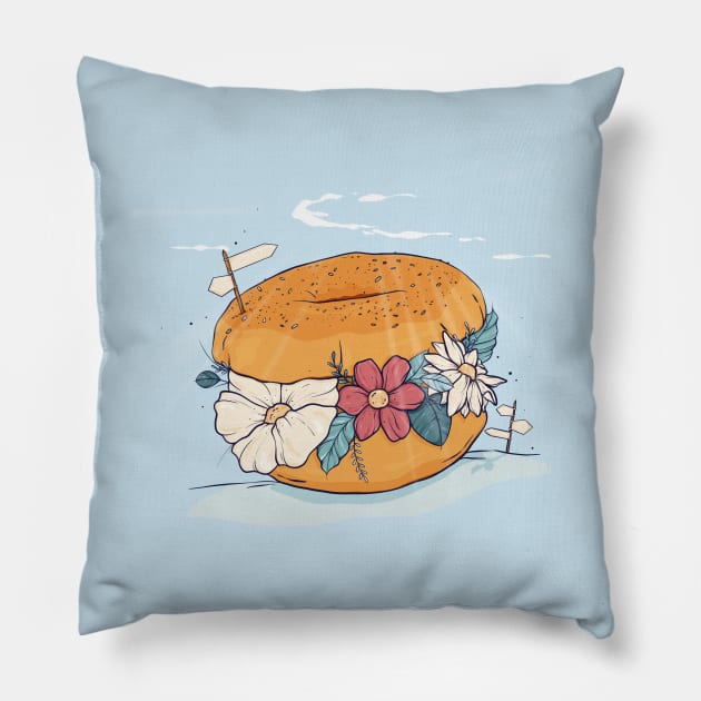 Bagel fortune teller Pillow by carolindiamanti